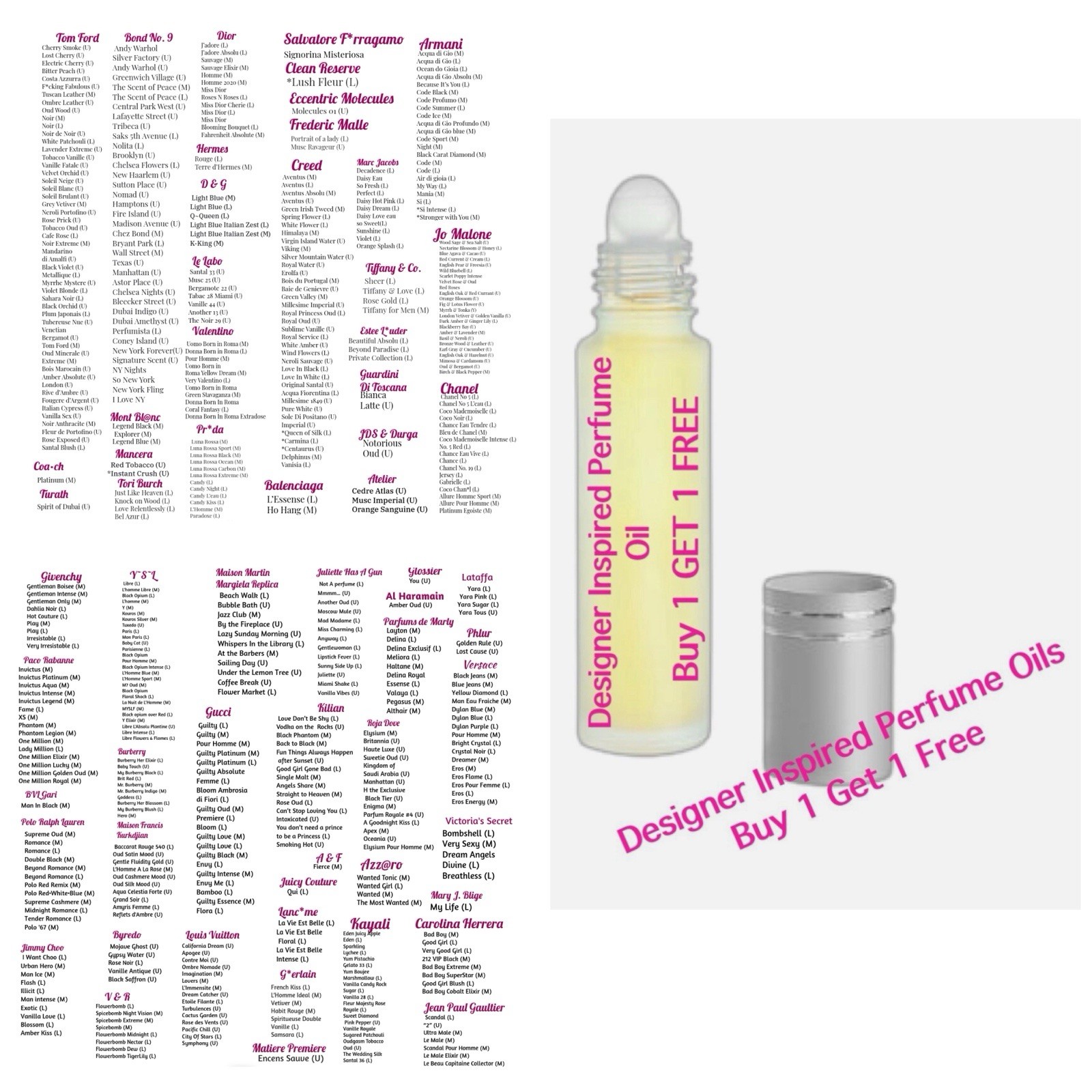 BUY 2 GET 2 FREE•LONG LASTING PERFUME OILS•OVER 350 SCENTS AVAILABLE•TORY B•PDM