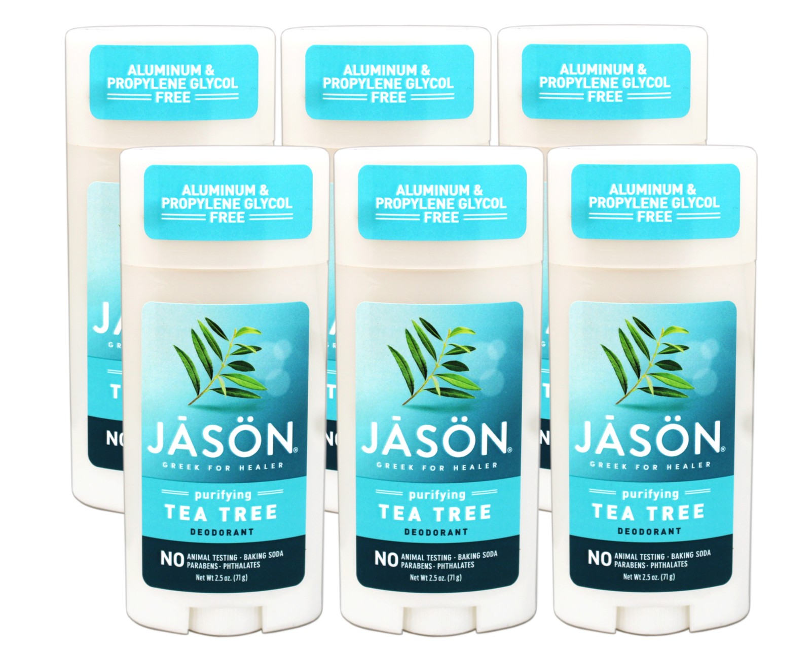 Jason Deodorant Stick Tea Tree, Aluminum & Propylene Glycol Free 2.5 OZ – 6 Pack