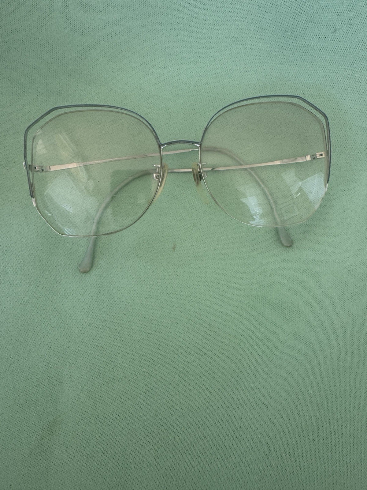Vintage 1970s-style oversized geometric eyeglasses featuring a octagonal shape
