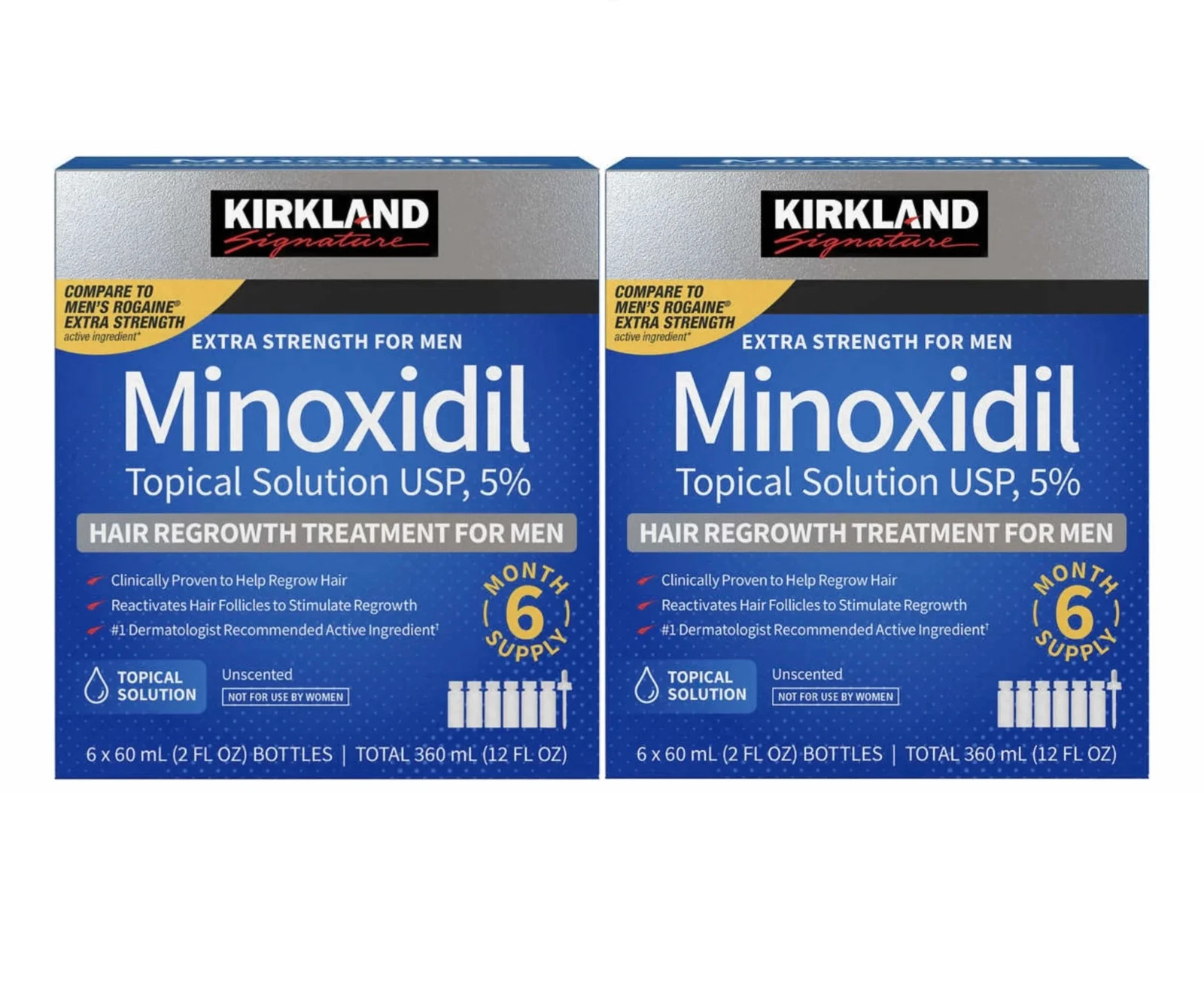 12 MONTHS Kirkland Minoxidil Solution 5% Extra Strength for Men Hair Regrowth