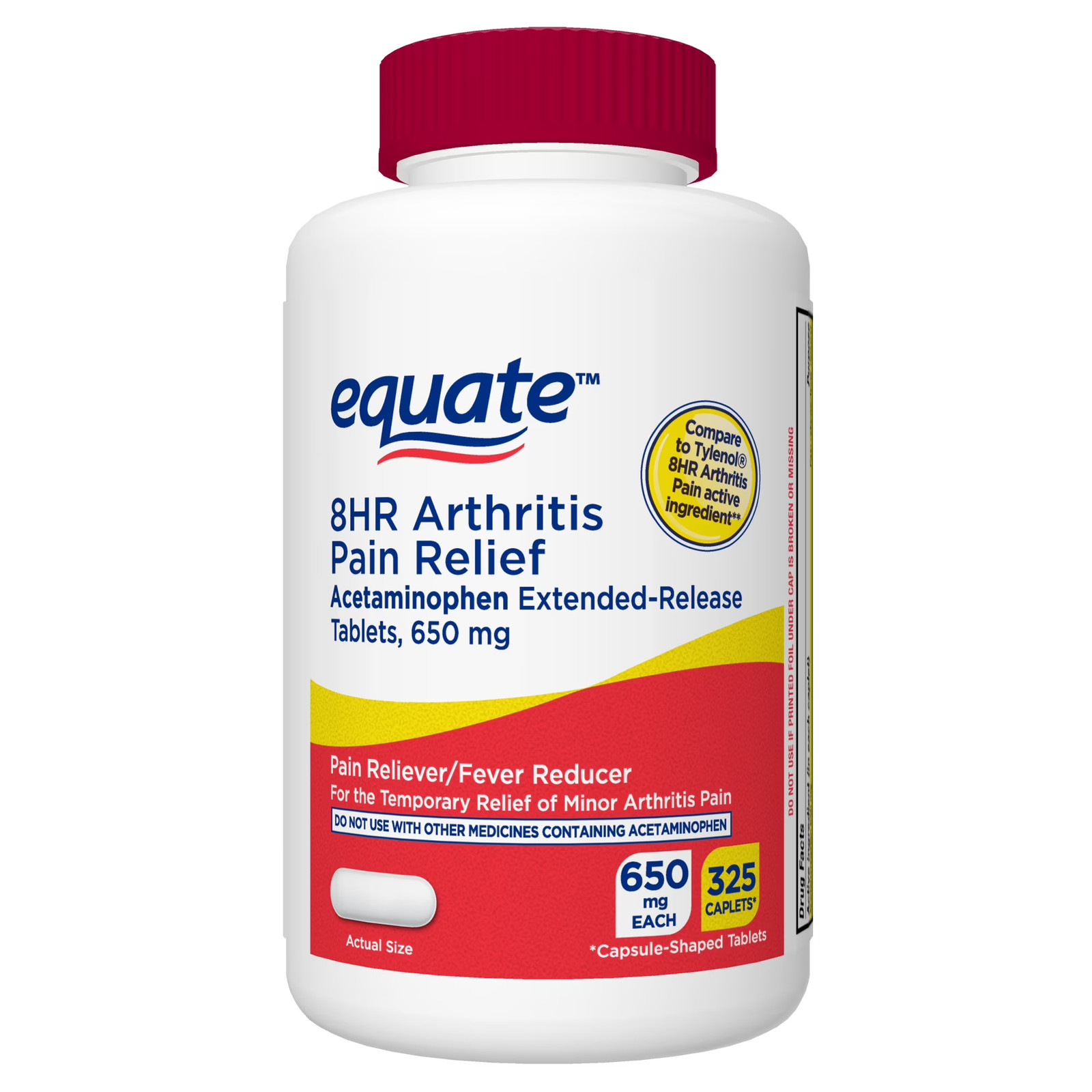 Equate Acetaminophen Extended Release Tablets 650 Mg Pain Reliever