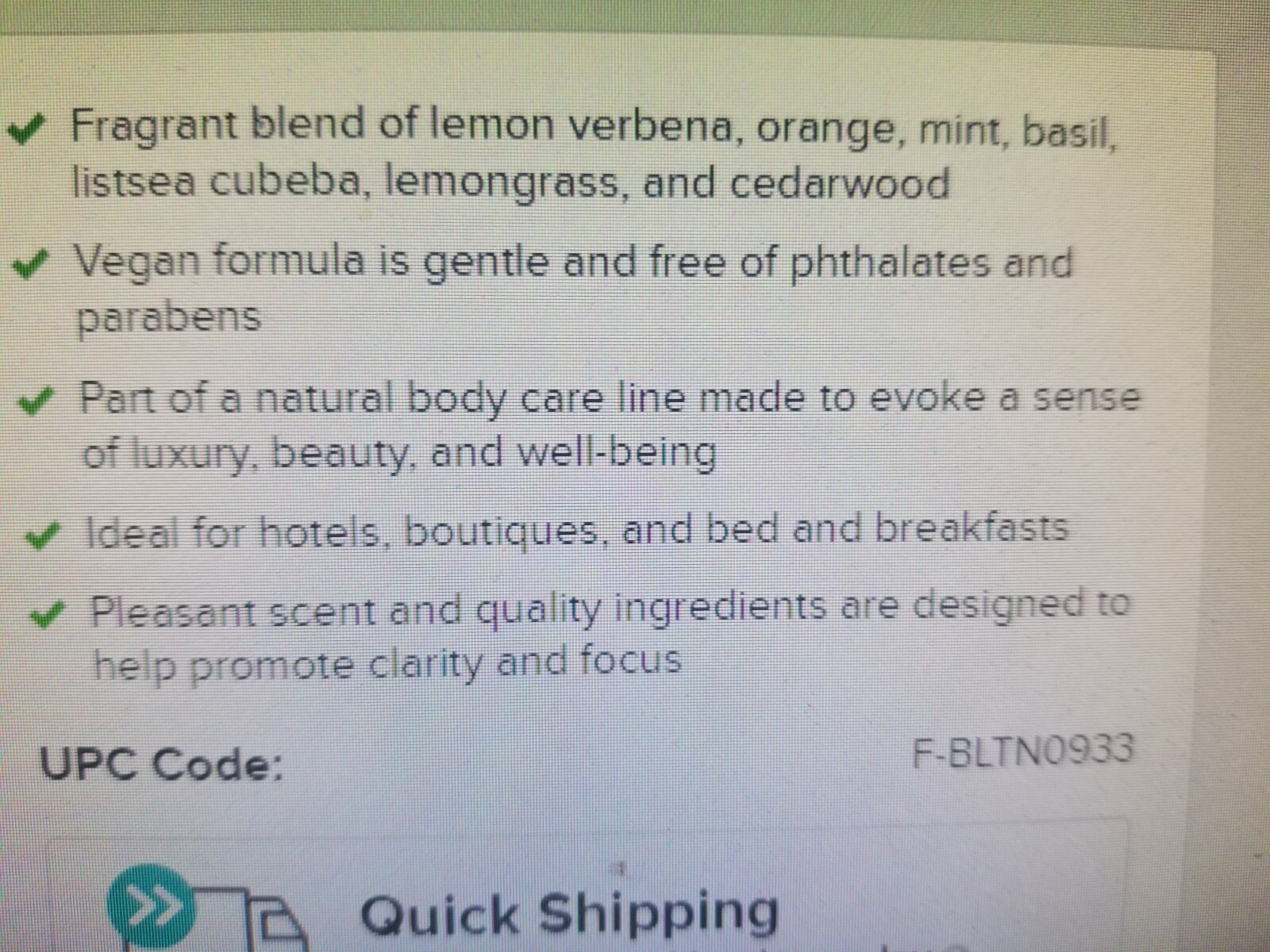 (SIX BOTTLES) PHARMACOPIA VERBENA BODY 1.25 oz LOTION BOTTLE, TRAVEL/HOTEL SIZE