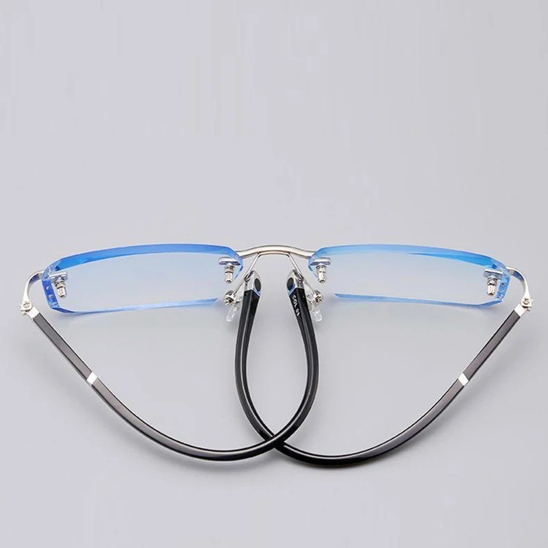 Progressive Multifocal Reading Glasses for Men Blue Light Blocking Titanium Arm