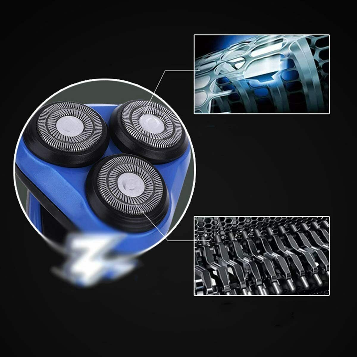 4D Rotating Rechargeable Electric Shaver, Stainless steel + plastic Charging