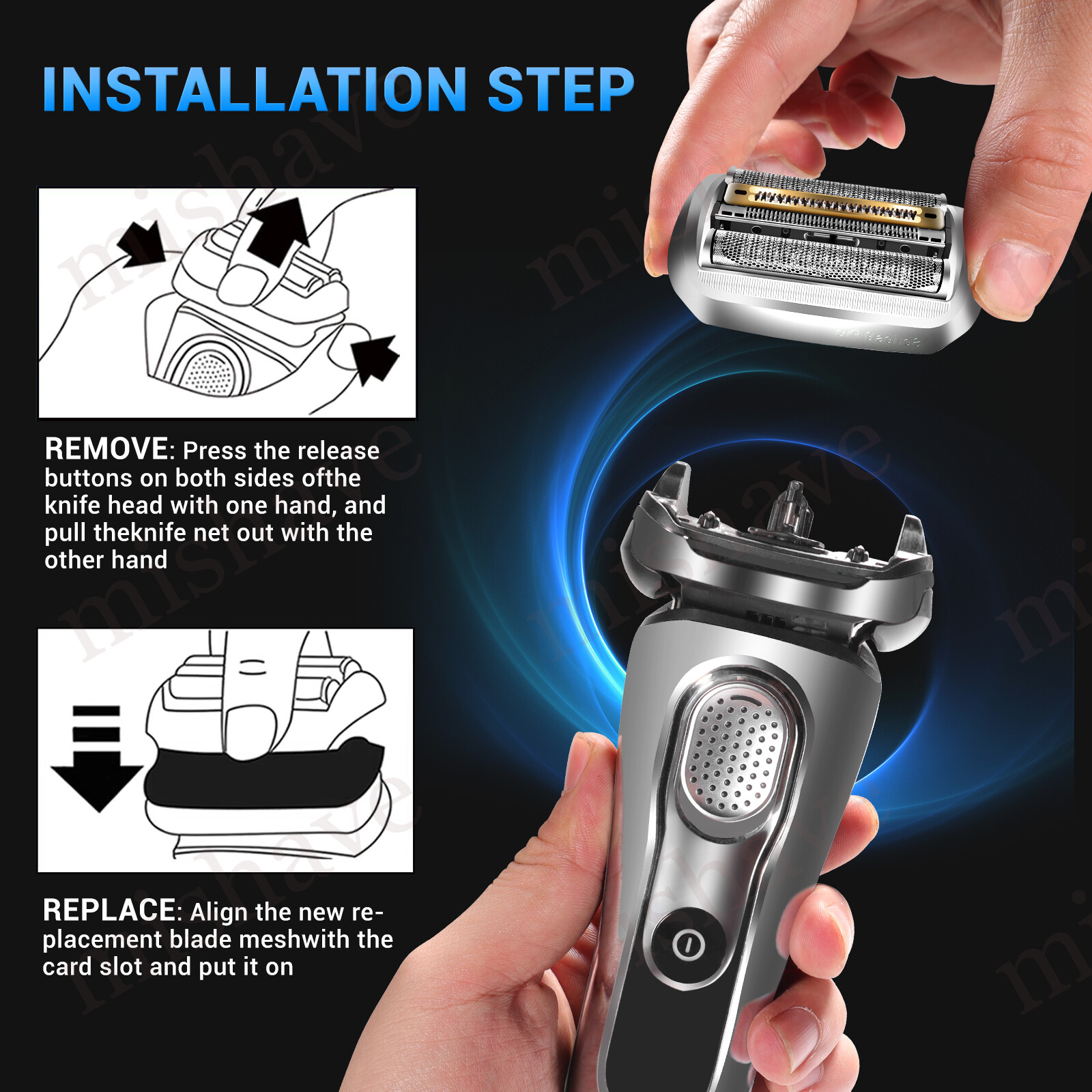 1-3 PACK 94M Electric Shaver Replacement Head Compatible with all Series 9