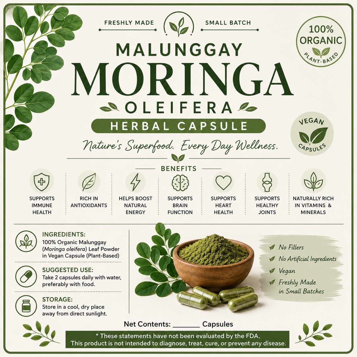 Moringa Powder Capsules