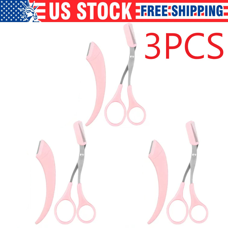 Eyebrow Trimmer Grooming Scissors Eyelash Thinning Shears Brow Shaping Tool Set