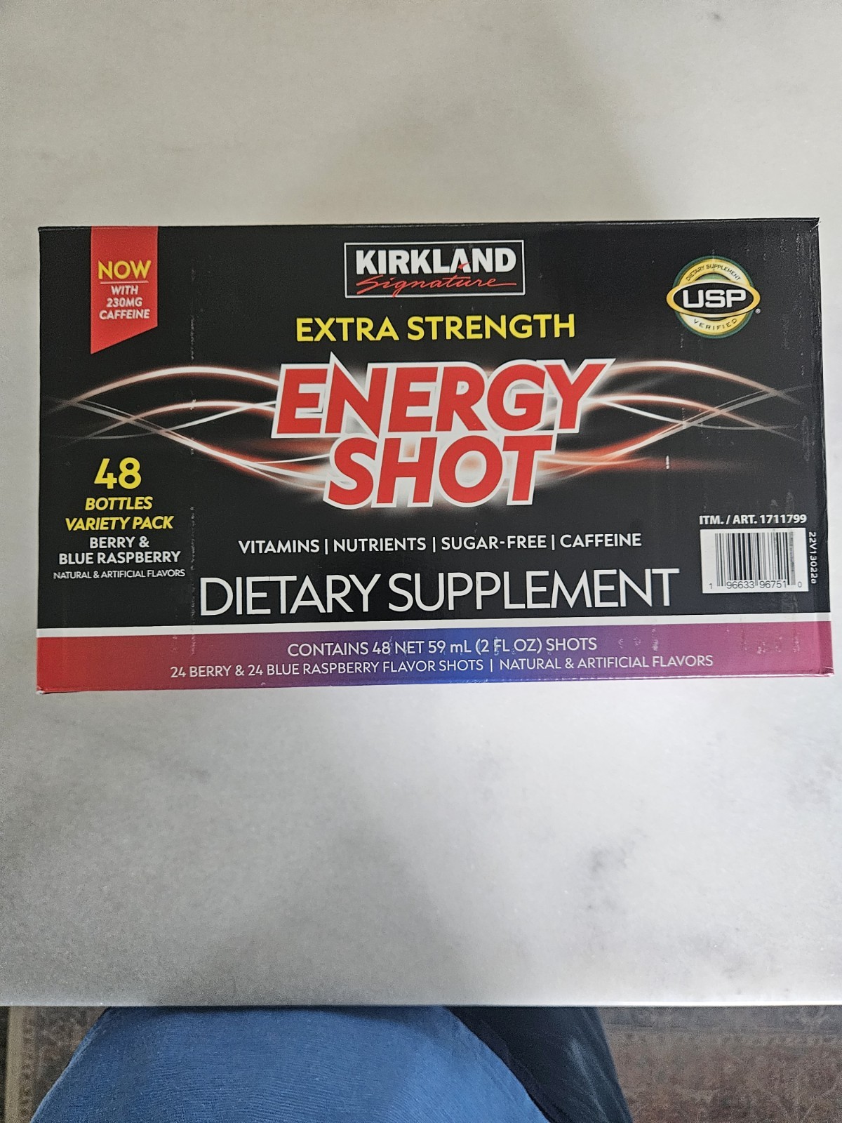 Kirkland Signature Extra Strength Energy Shot, 48 Bottles, 2 Ounces Each