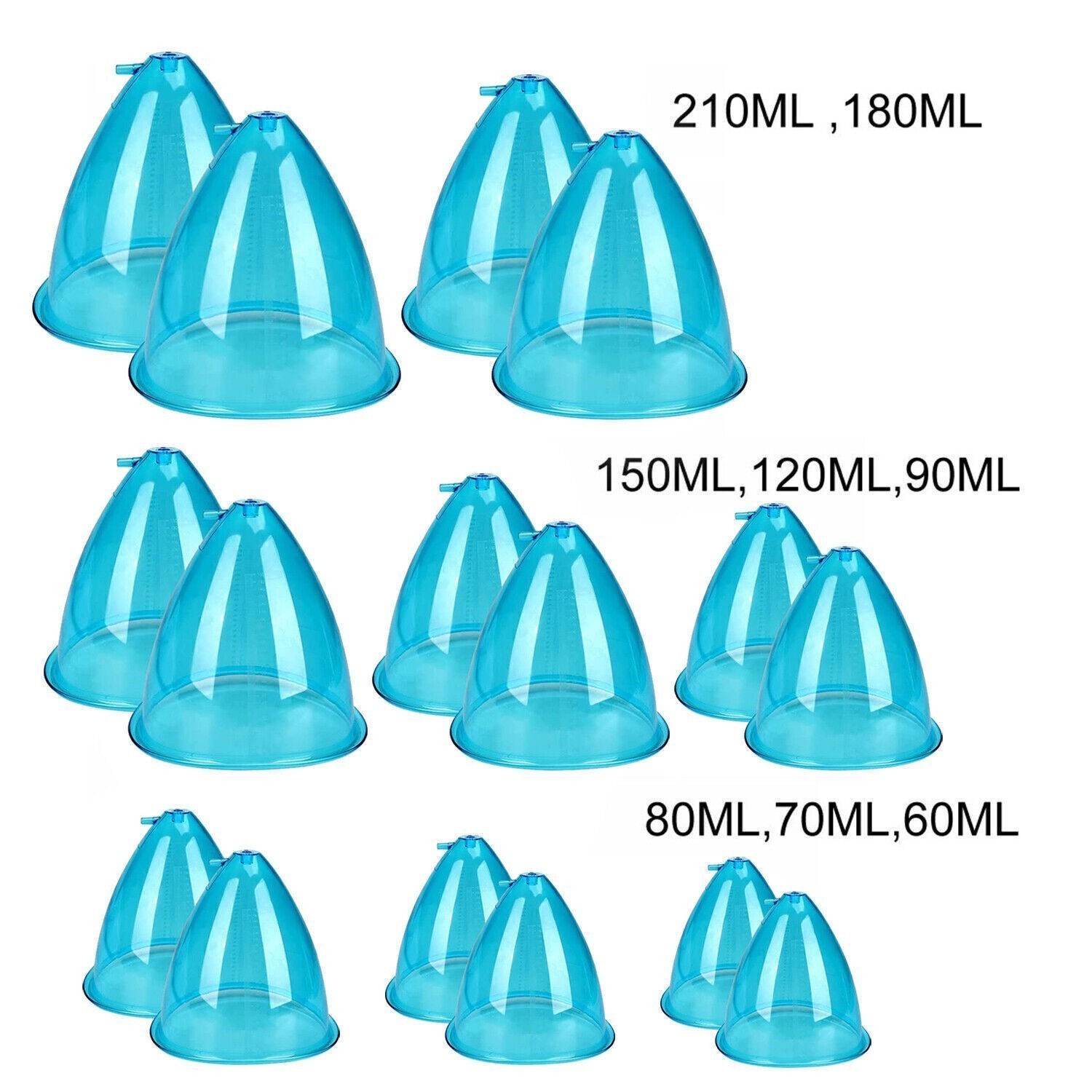 Blue Replace 70-210ML Breast Cups Butt Lifting Cups For Vacuum Therapy Machine
