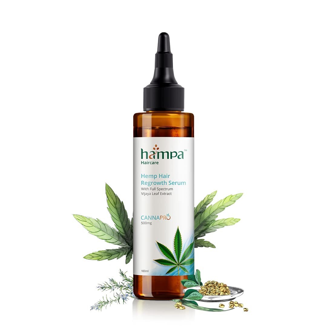 Hampa Hemp Hair Growth Serum 100ml – Reduce Hairfall & Breakage, 30-Day Pack