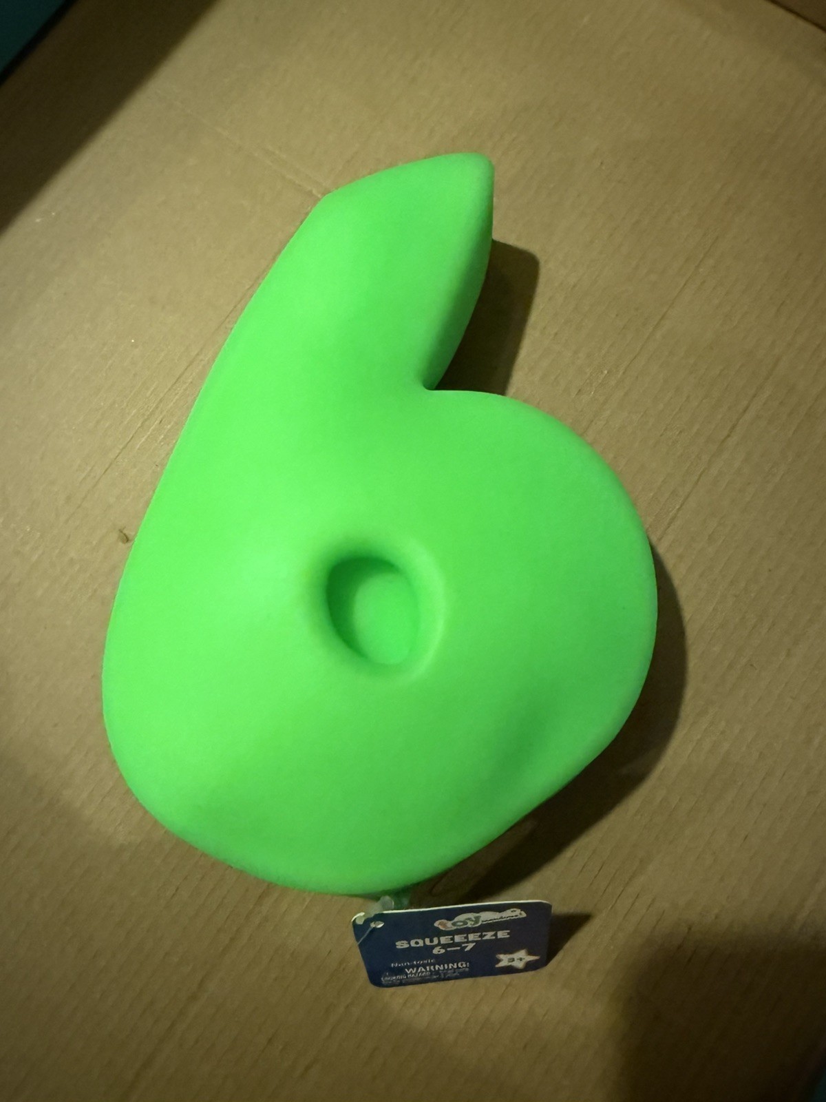 Jumbo Number Squishy Squeeze Toy 6 Green Non Toxic Toy Mendous from 6-7