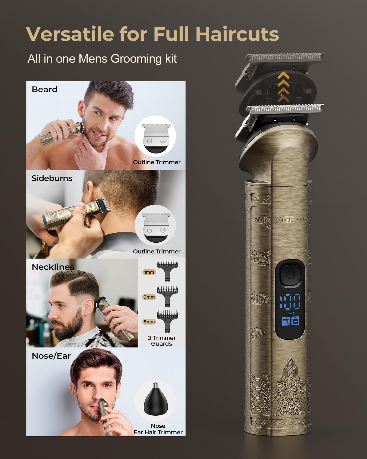 Vgrpro Hair Clippers for Men Professional, Cordless Hair Clippers for Hair Cu…