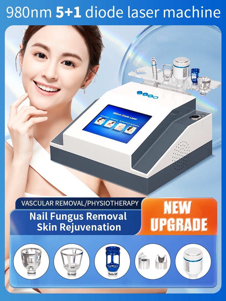 5in1 980nm Diode Laser Vascular Removal Machine Spider Vein Nail Fungus Removal