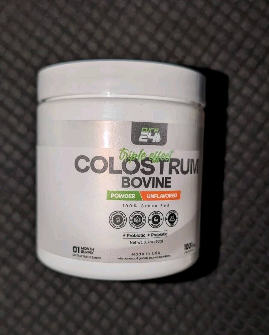 Cure24 Bovine Colostrum X3 Supplement Powder Triple Effect Grass Fed High IgG