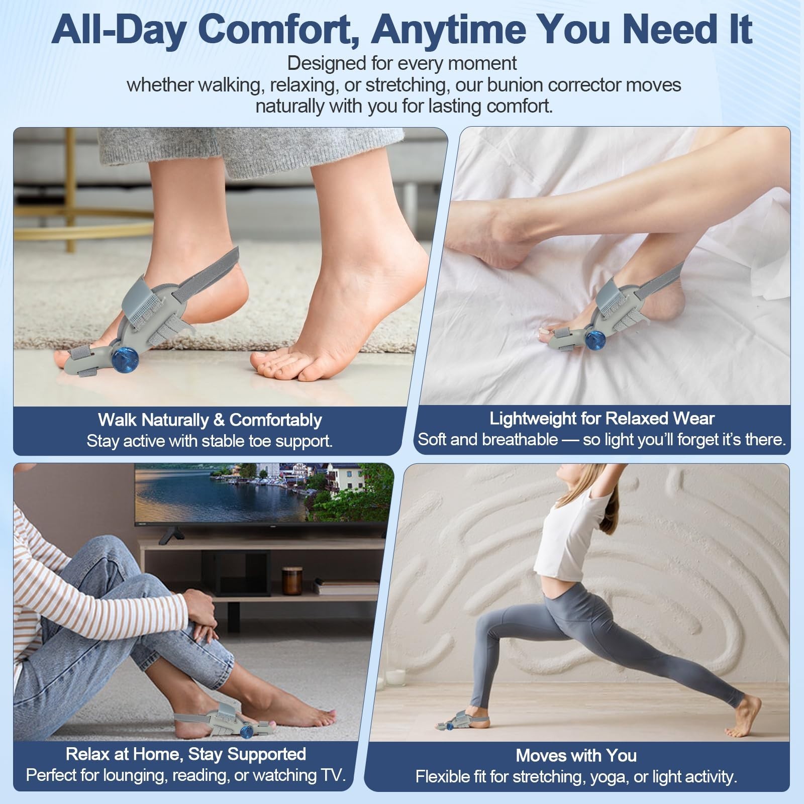 Adjustable Bunion Corrector for Men & Women, Big Toe Relief with Silicone Pad (1
