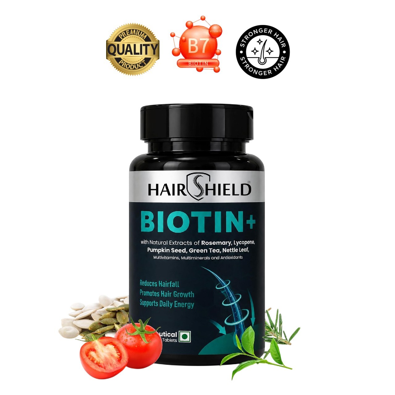 Hair.shield Biotin+ Hair Skin Nails 60 Veg Tablets