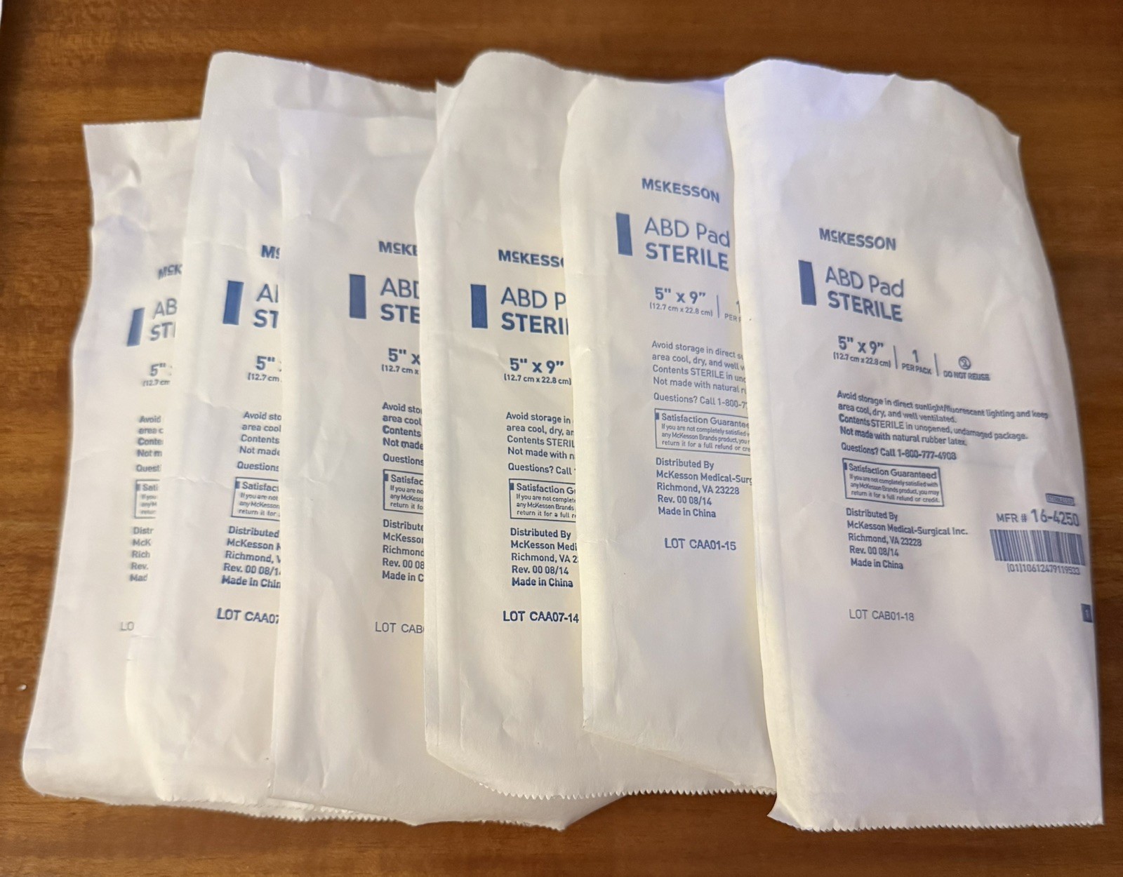 NEW-McKesson 6 Count Sterile ABD Pad 5″X9″ 16-4250
