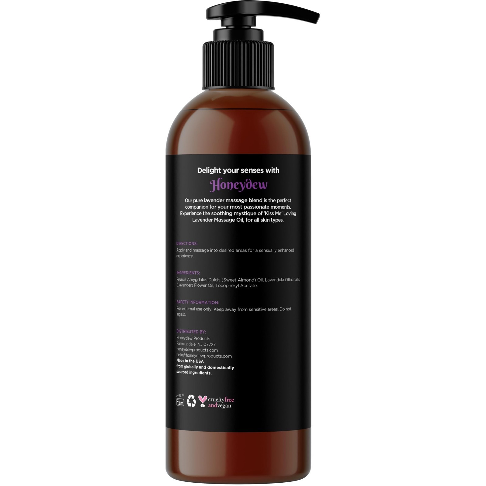 Aromatherapy Lavender Massage Oil for Couples – Vegan & Non-Greasy 8 Fl Oz