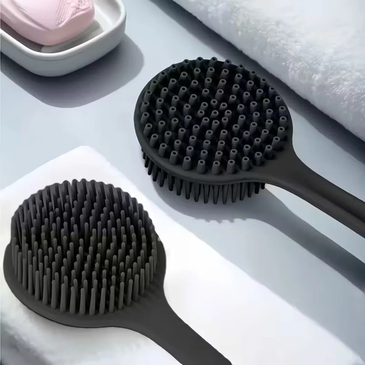 4PCS Set Silicone Body Scrubber Soft Exfoliating Brush for Skin Cleaning