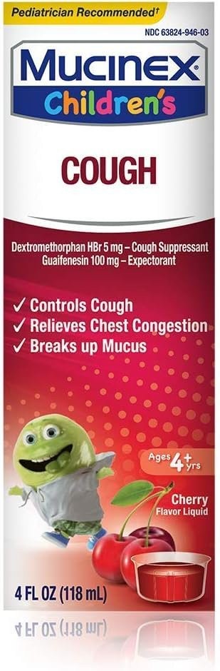 Reckitt Benckiser Mucinex Children’s Expectorant – Cherry, 4.0 Fl Oz