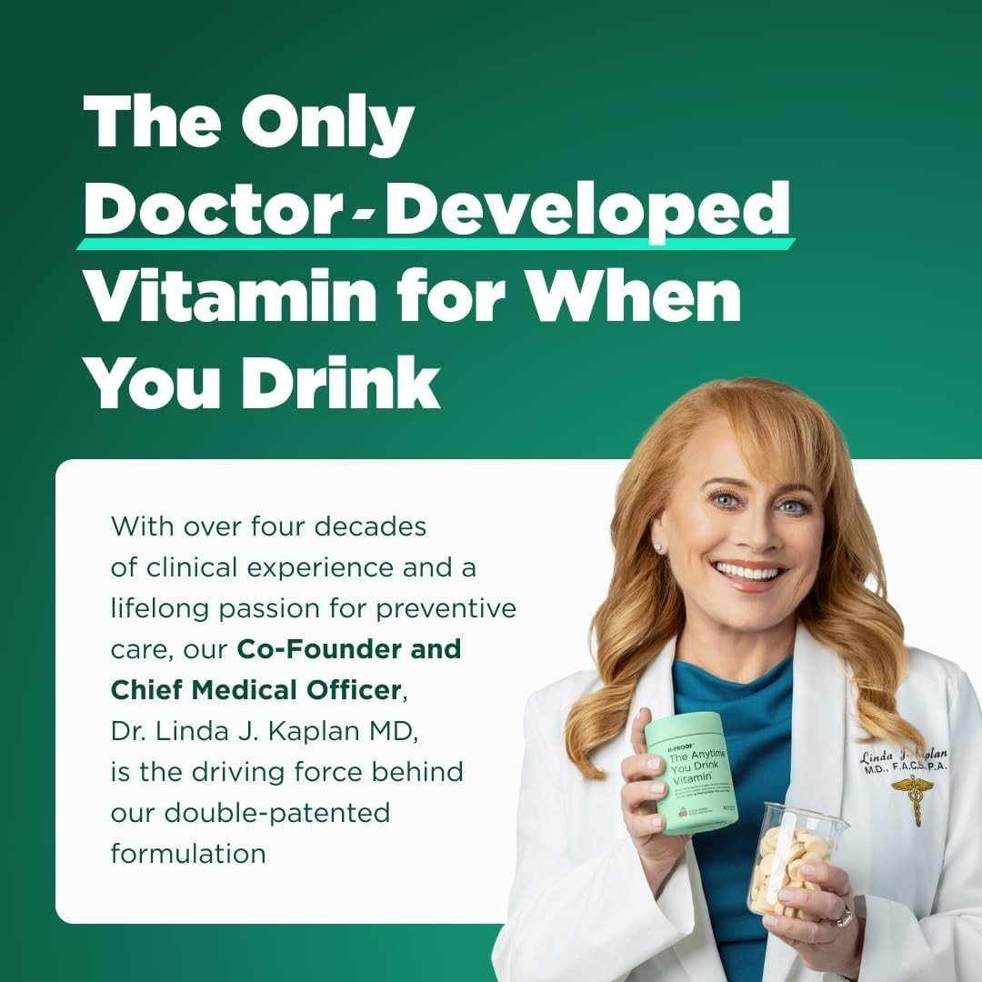 H-PROOF The Anytime You Drink Vitamin, Black Cherry, 40 Chewable Tablets