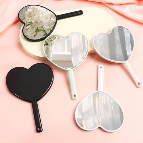 Cute Heart Shaped Handheld Mirror for Travel (4.65″x3.15”) – Small Heart Hand