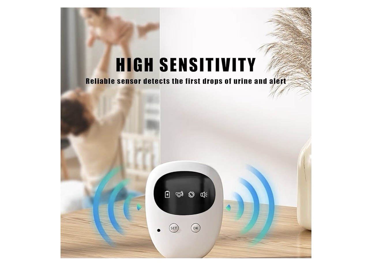 Wireless Bedwetting Alarm for Boys and Girls, USB Rechargeable
