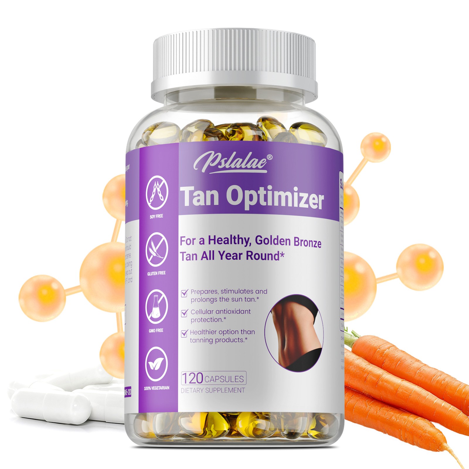 Tan Optimizer 120pcs – Natural Tanning,Improve Dryness and Roughness,Skin Health