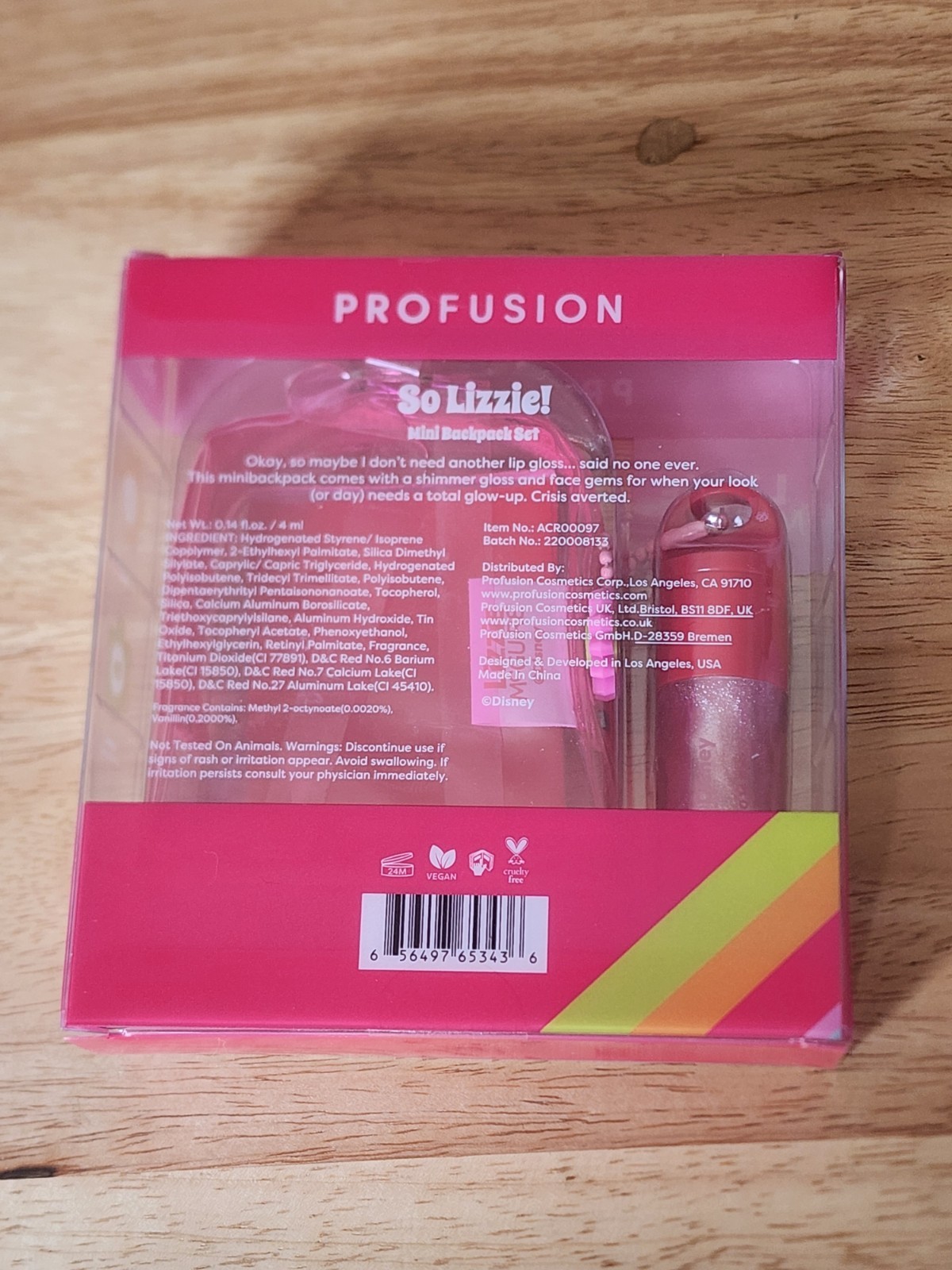 Profusion Lizzie McGuire So Lizzie! Mini Backpack Set Lip Gloss Face & Body Gems