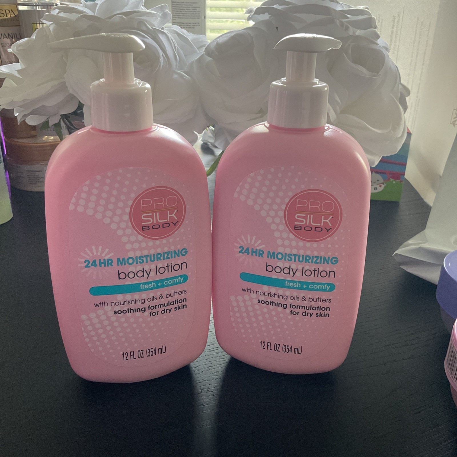 (Set of 2)Pro Silk Body 24HR Body Lotion Fresh & Comfy w/Nourishing Oils 12 ozEa