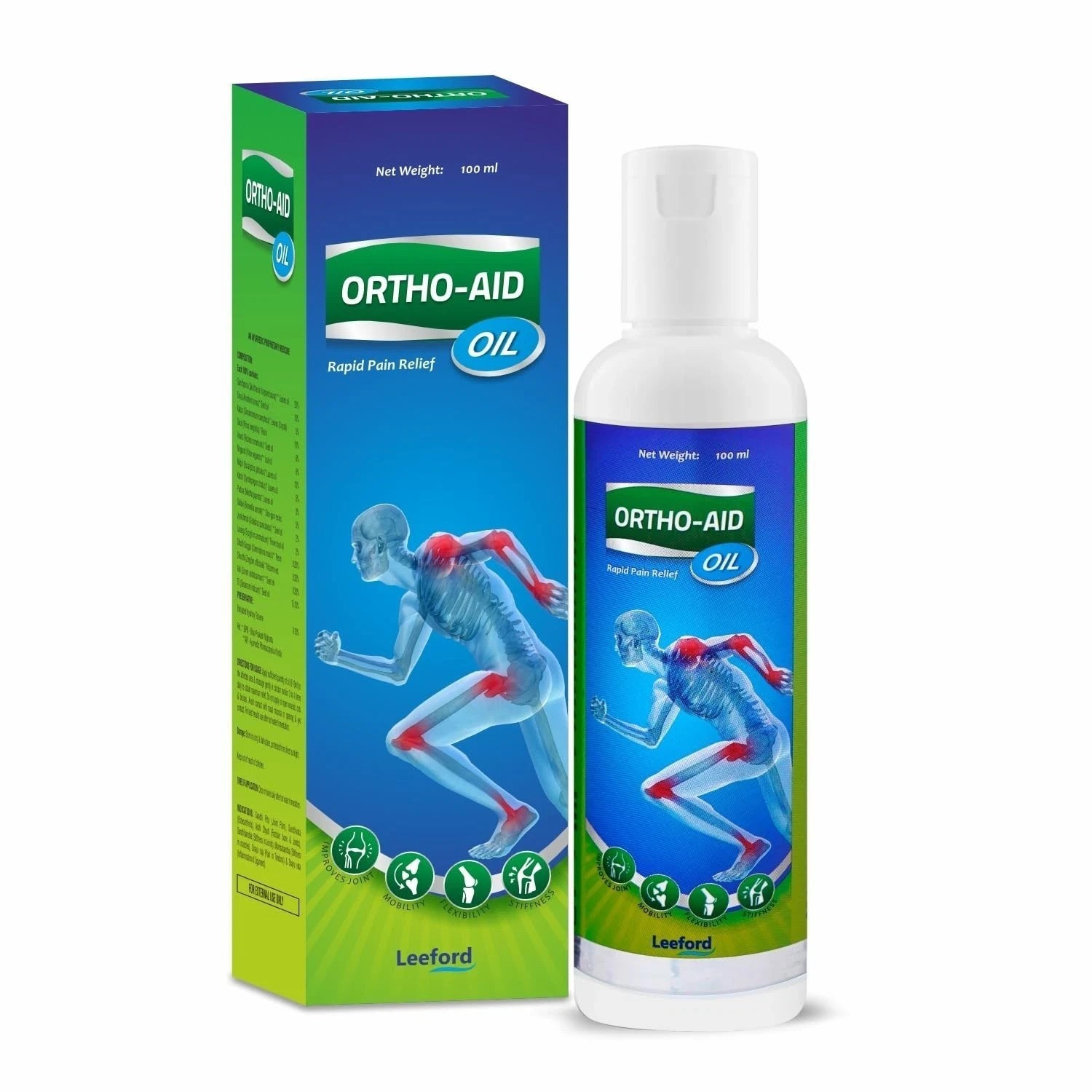 Ortho Aid Ayurvedic Pain Relief Oil Muscle, Joint, Back & Arthritis Pain 100ml