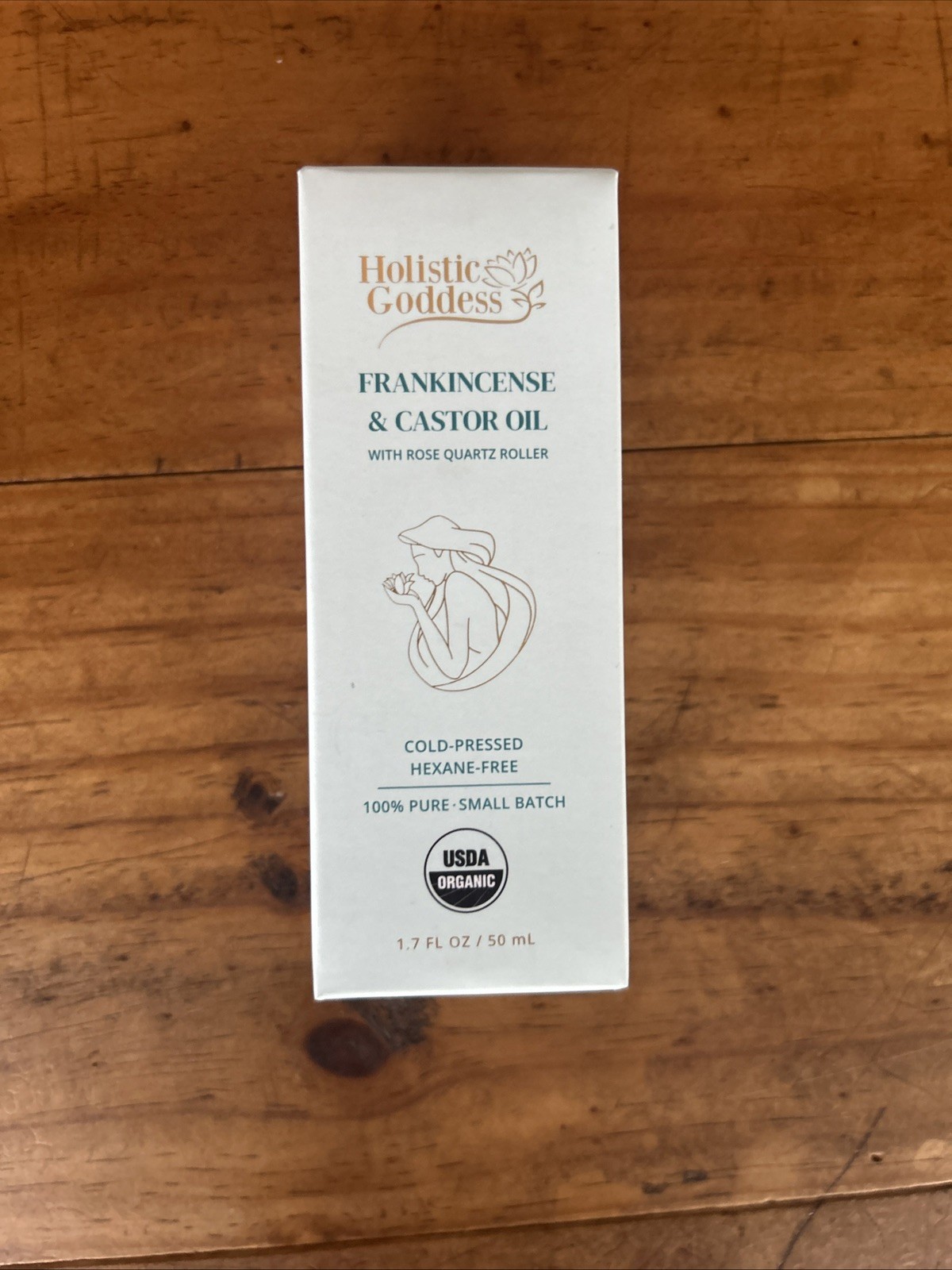 Holistic Goddess Frankincense & Castor Oil Roll-On w/ Rose Quartz Roller 1.7oz