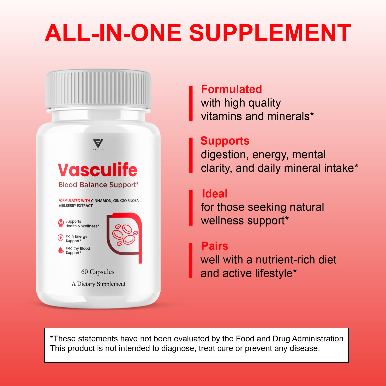 (2 Pack) Vasculife Blood Balance, Vasculife Advanced Blood Health (120 Capsules)