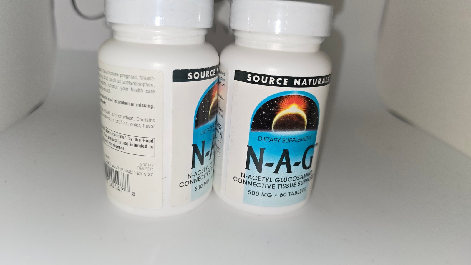 2 Pack Source Naturals N-A-G N-Acetyl Glucosamine 500 mg 60 Tablets Ea Exp 09/27