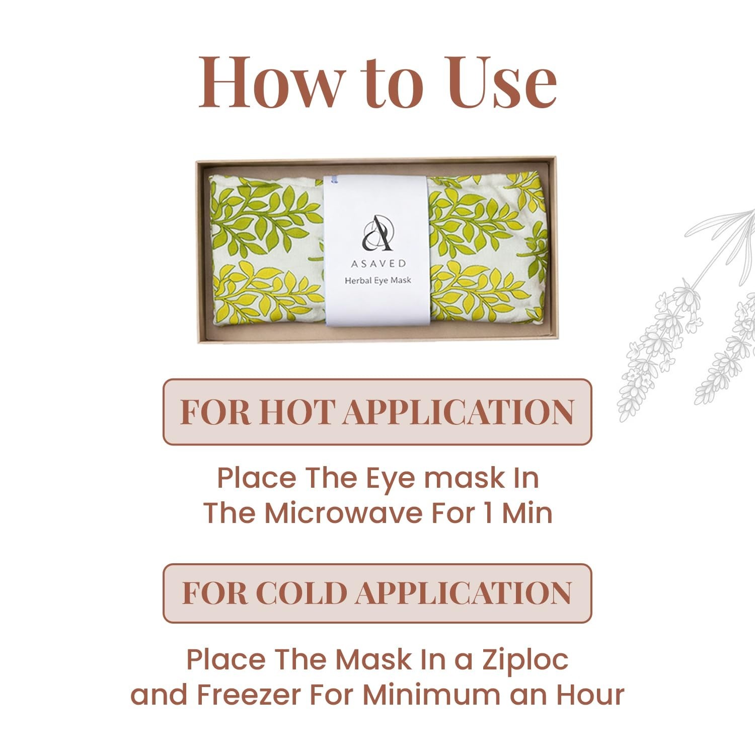 ASAVED Herbal Eye Mask Hot/Cold Therapy for Stress Relief, Puffy Eyes & Headache
