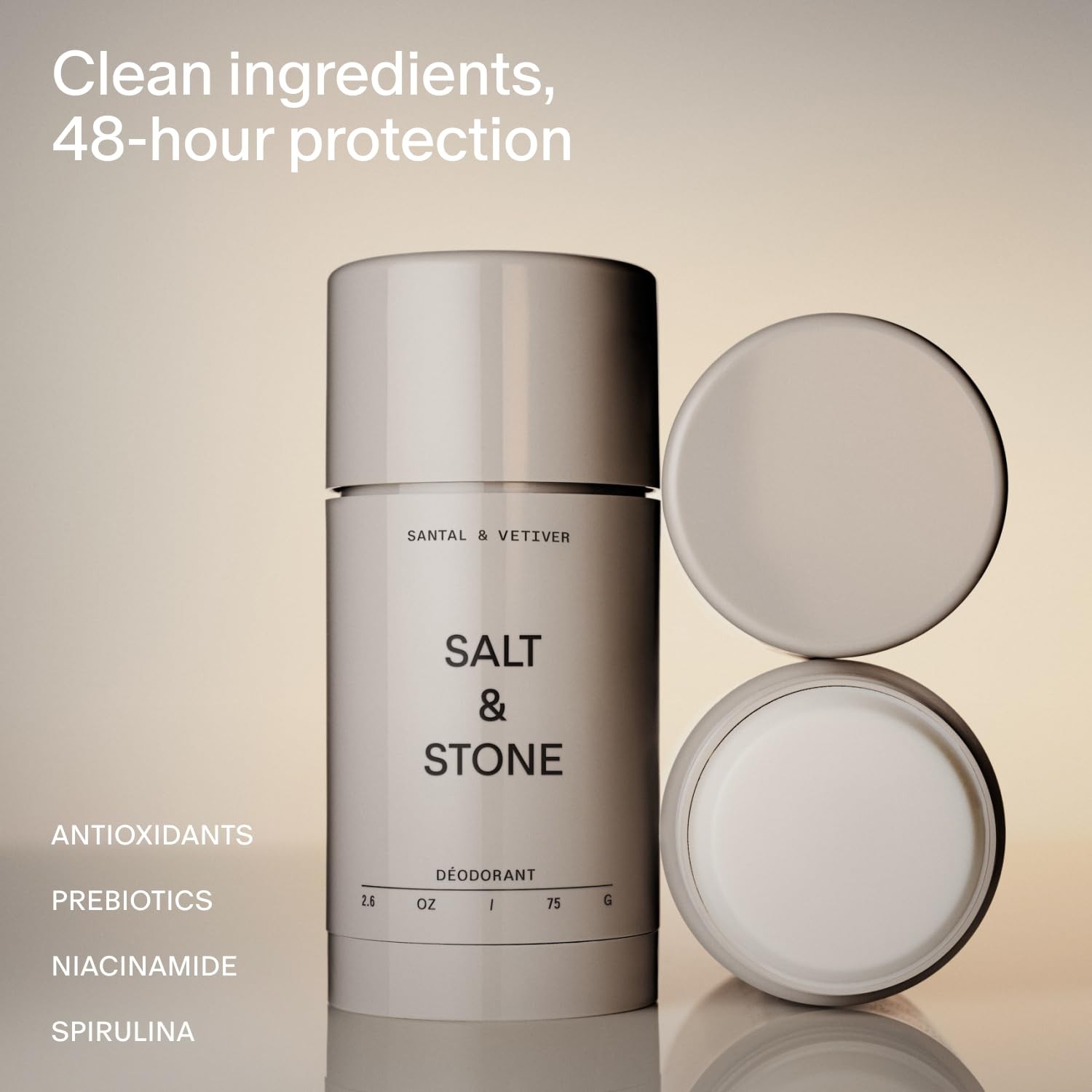 Salt & Stone Aluminum-Free Deodorant, Women & Men 2.6 Ounce (Pack of 1)
