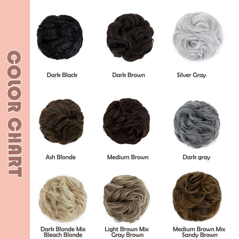 Natural Curly Messy Bun Hair Piece Scrunchie Updo Claw Clip in Hair Extensions U