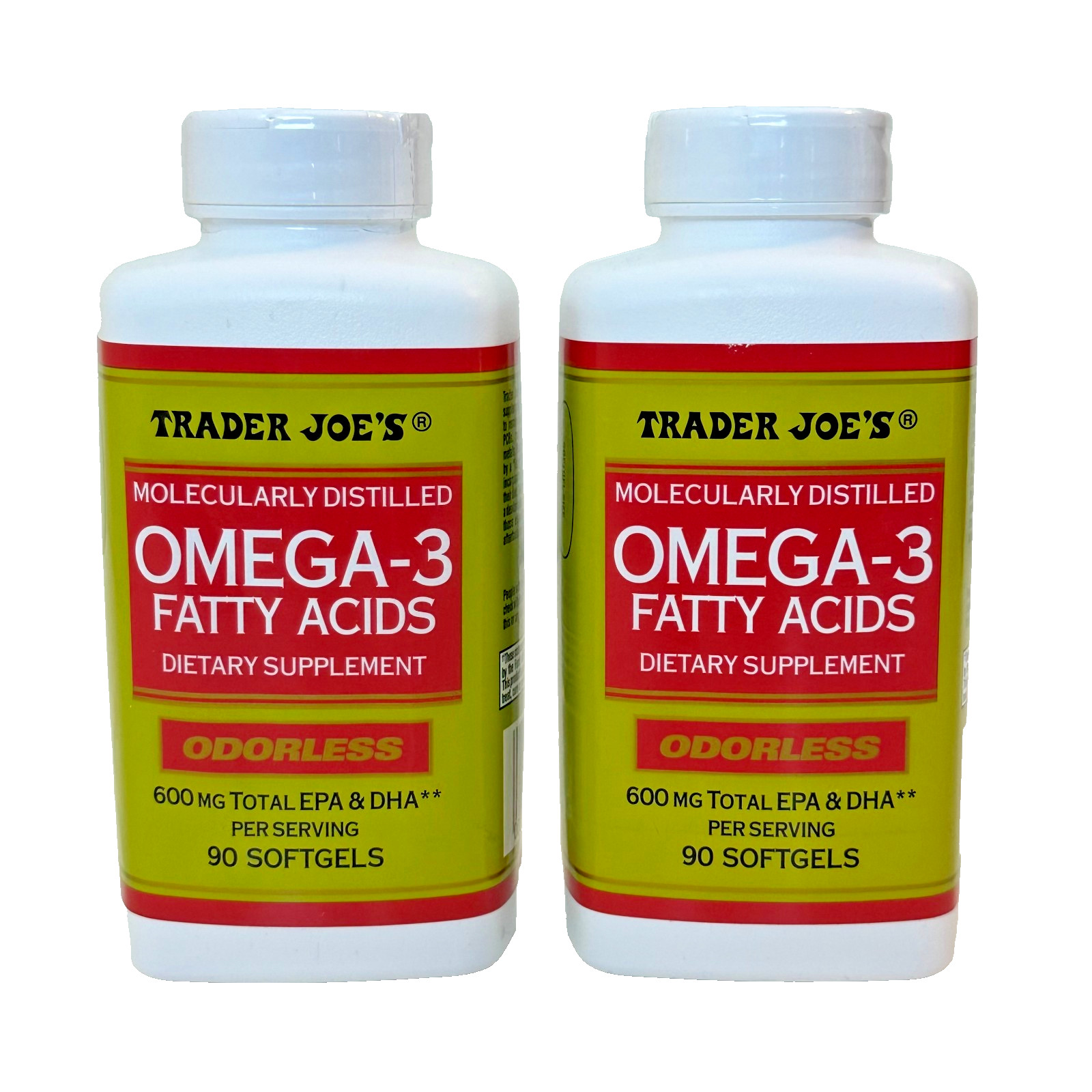 2 Pack Trader Joe’s Omega-3 Fatty Acids Dietary Supplement 90 Gels Each