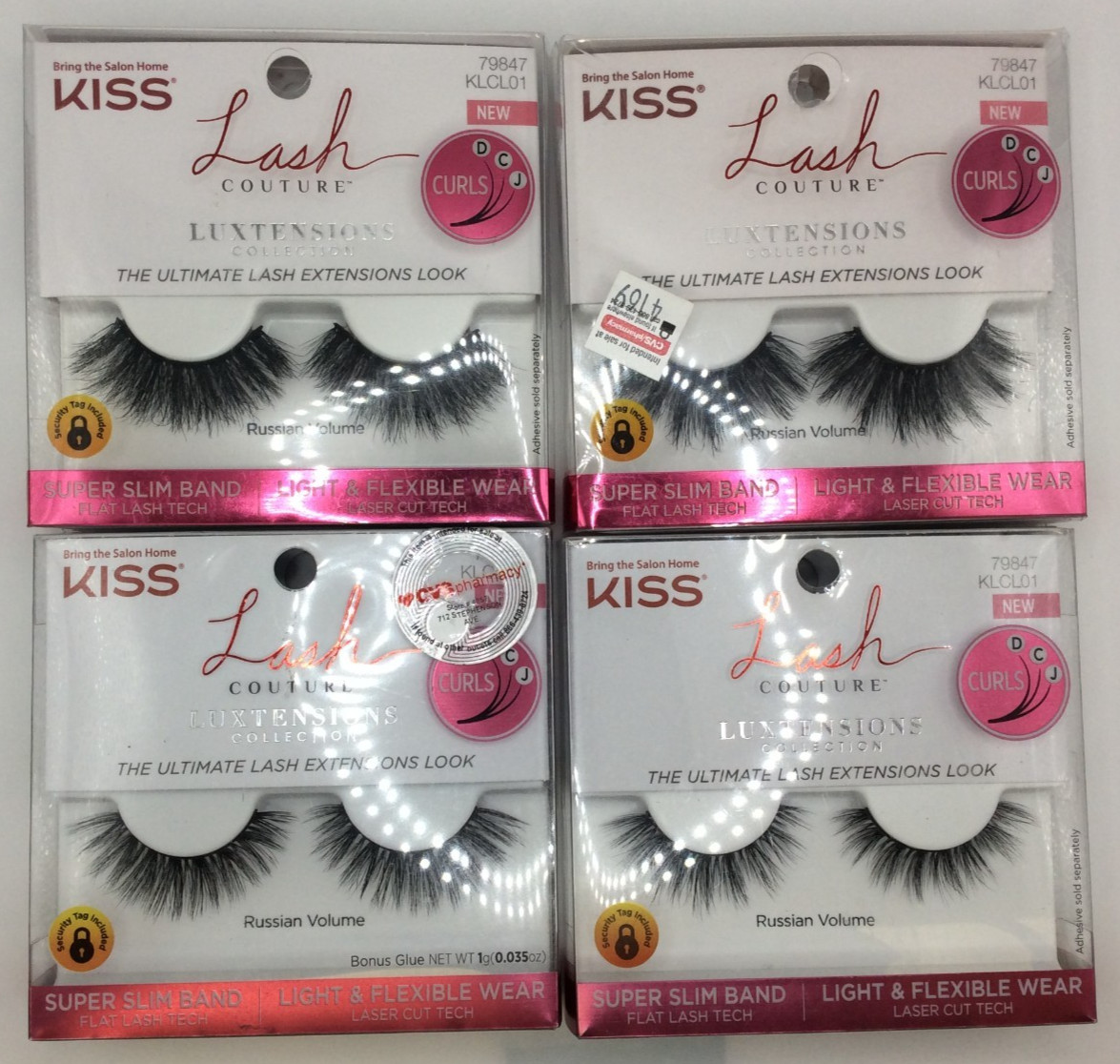 KISS Lash Couture LuXtensions Collection False Eyelashes, Russian Volume, 4/PACK