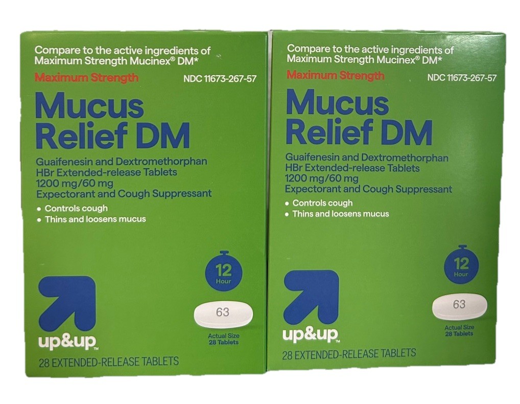 Maximum Strength 56 Tabs 1200mg Guaifenesin Expectorant Compare Mucinex DM