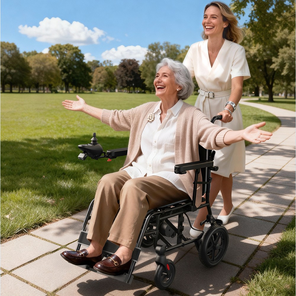 4 Wheels Mobility Scooter Power Wheel Chair Electric Device Compact for Travel