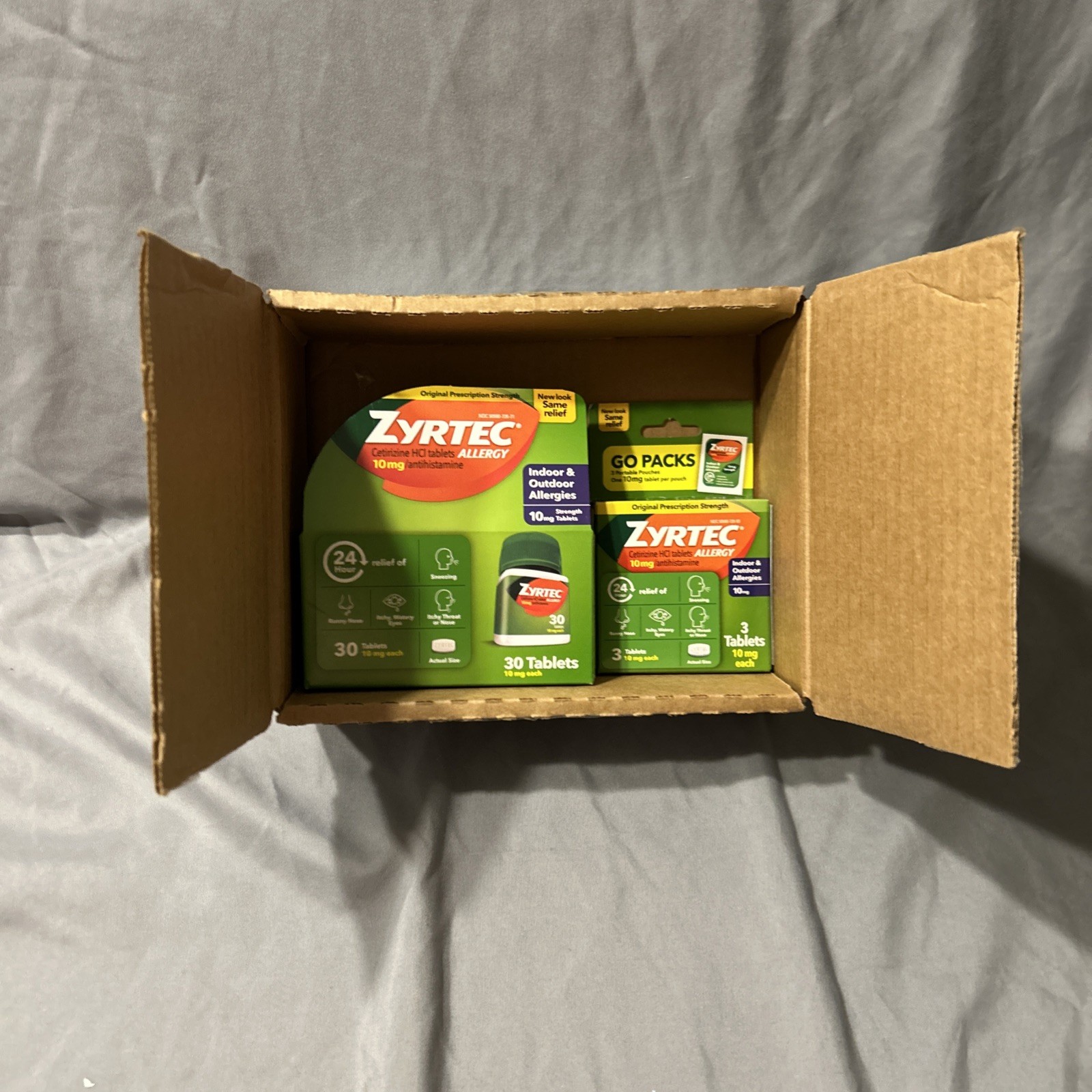 Zyrtec 24hour Allergy Relief Tablets Blunde Of One 30 Count Bottle + Pack Travel