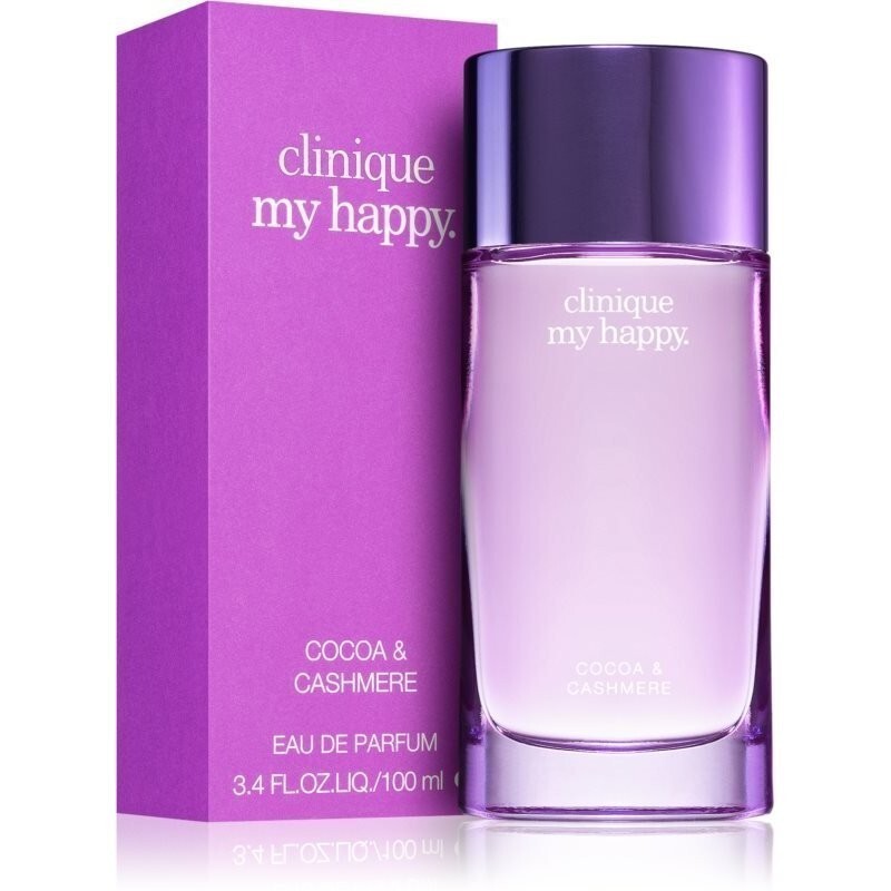 MY HAPPY COCOA&CASHMERE-CLINIQUE-WOM-EDP-SPR-3.4 OZ-100 ML-AUTHENTIC-MADE IN USA