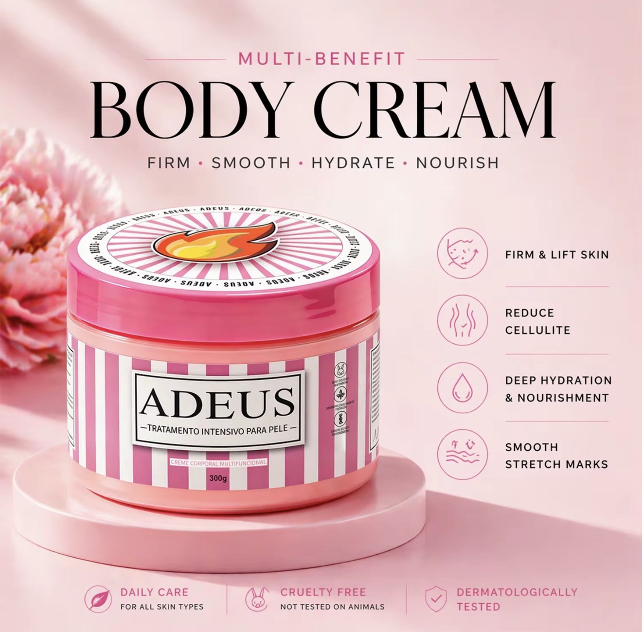 Original ADEUS Intensive Skin Treatment Body Moisturizer Cream 300g Cruelty-Free