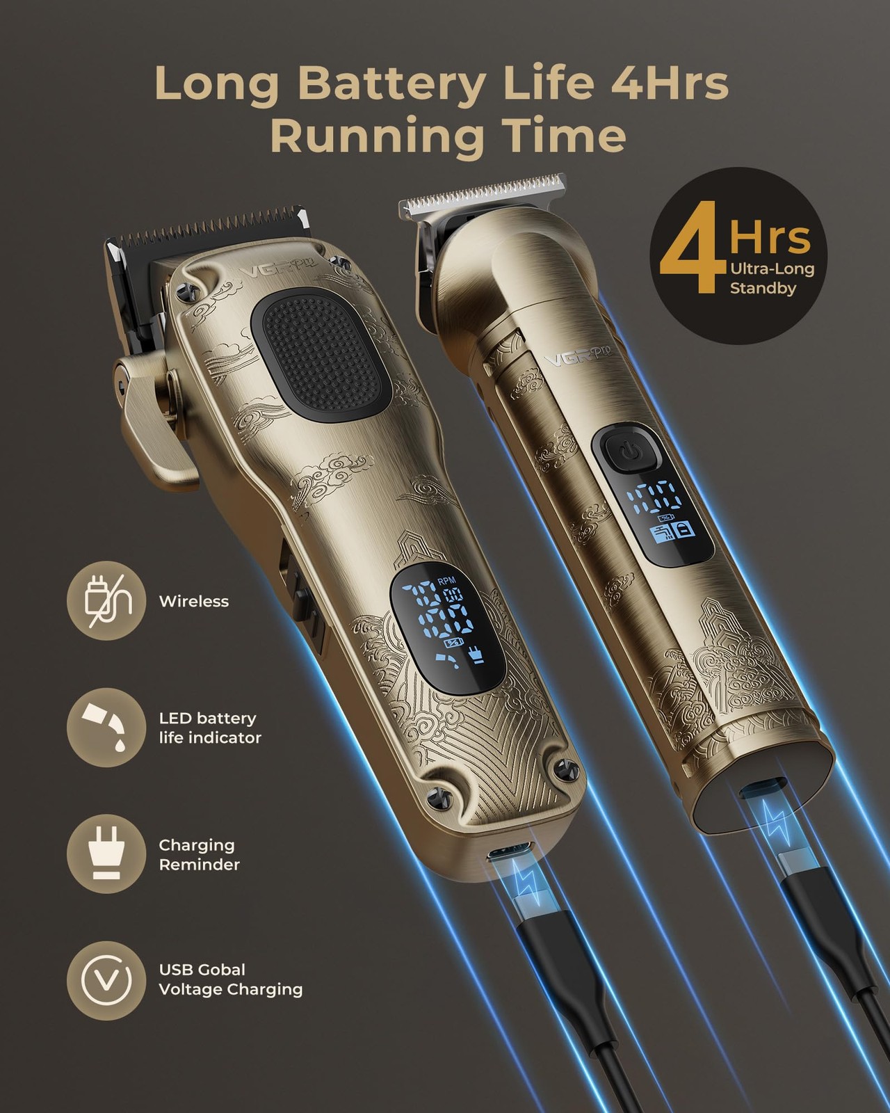 Vgrpro Hair Clippers for Men Professional, Cordless Hair Clippers for Hair Cu…