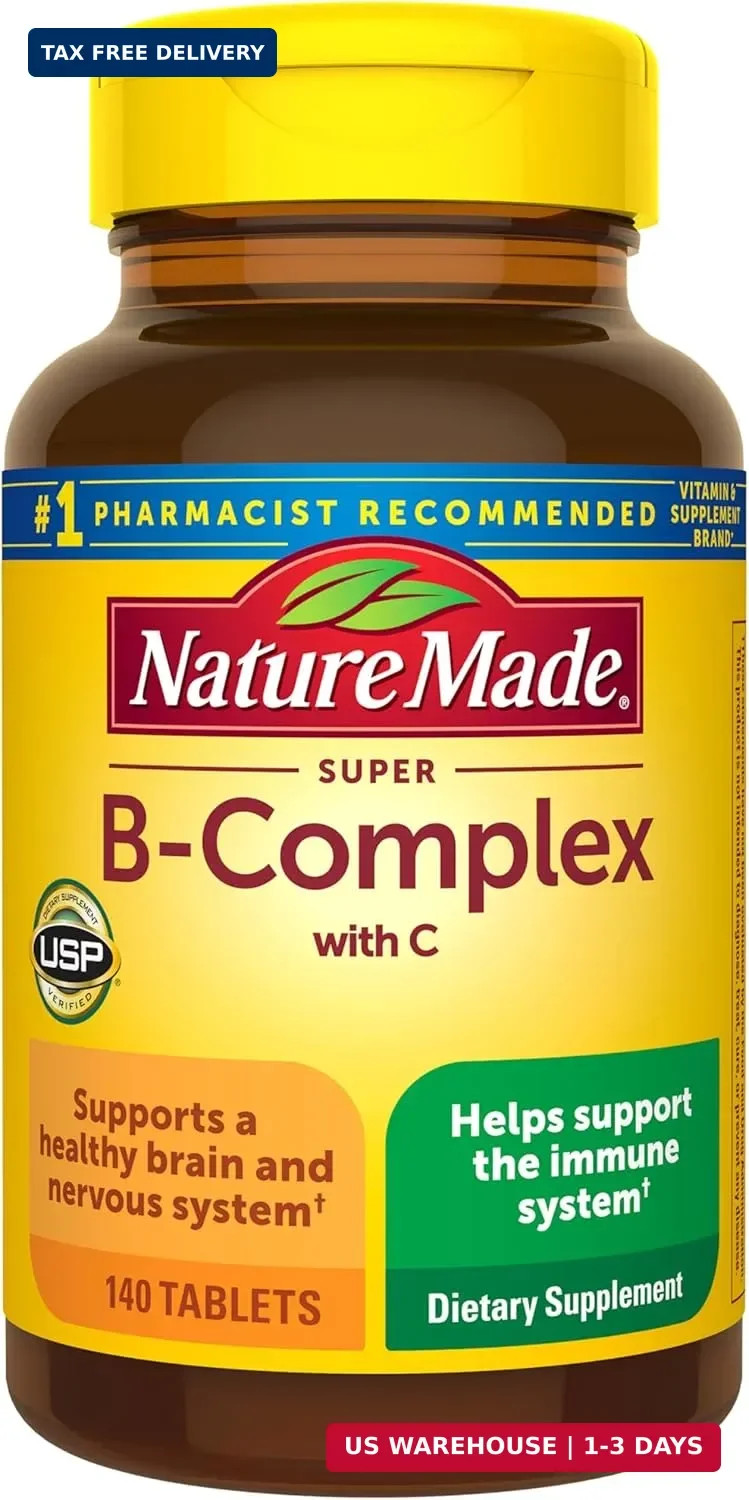 Nature Made Super B Complex with Vitamin C & Folic Acid, B Complex Vitamins for