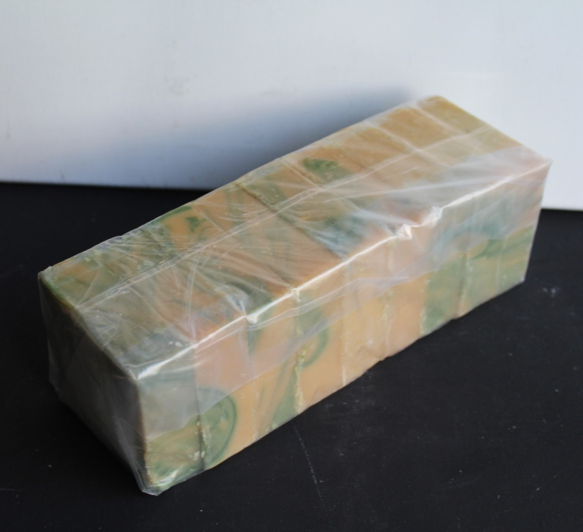 Green Clover Aloe. Handmade soap loaf, 9 precut bars