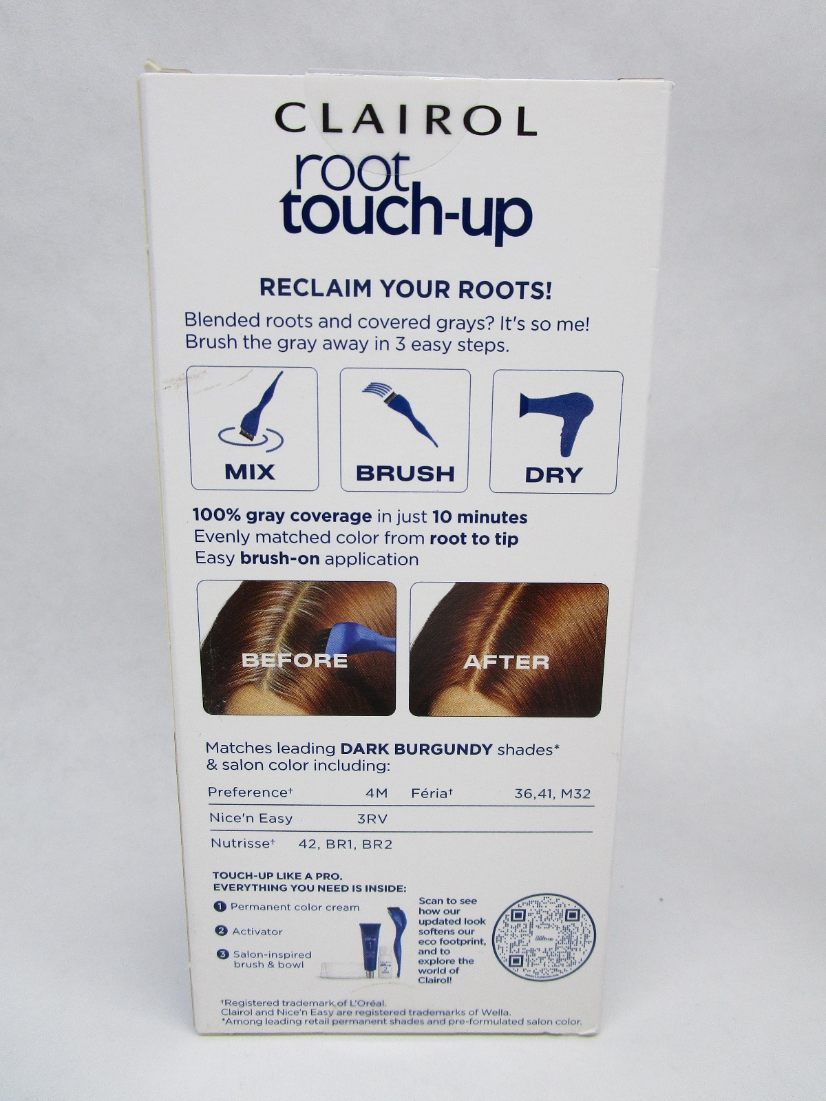 2 Pack – Clairol Root Touch-up Permanent Hair Color #4RV Dark Burgundy Shade NEW