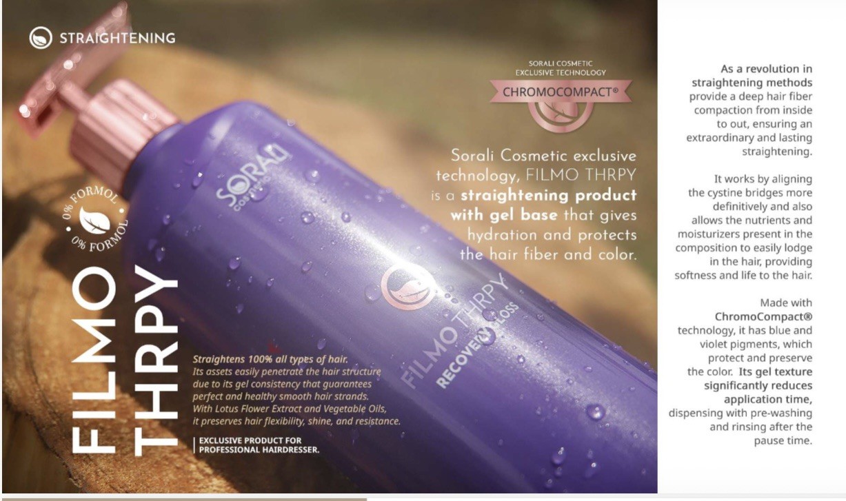 SORALI Filmo Therapy Recovery Gloss Hair Straightening 35.2 Oz New