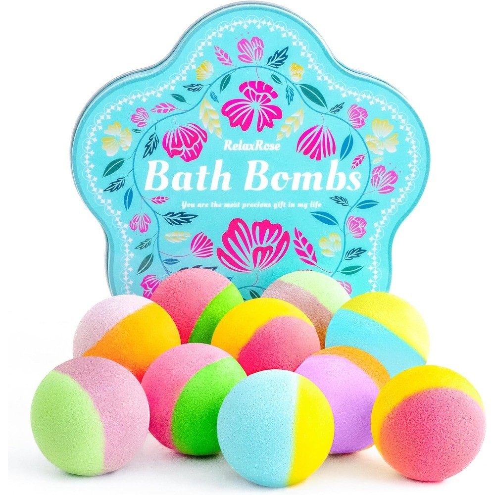 Bath Bomb Gift Set – 10 Handmade Bath Bombs with Natural Ingredients, 5